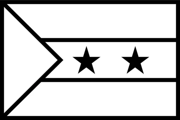 Ikona Země Vlajky Sao Stylu Osnovy — Stockový vektor