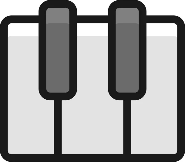 楽器用ピアノキーファイルアウトラインスタイルのアイコン — ストックベクタ