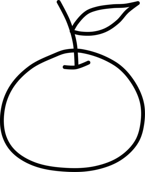 Fruchtorangefarbenes Erntedanksymbol Handgezeichneten Stil — Stockvektor