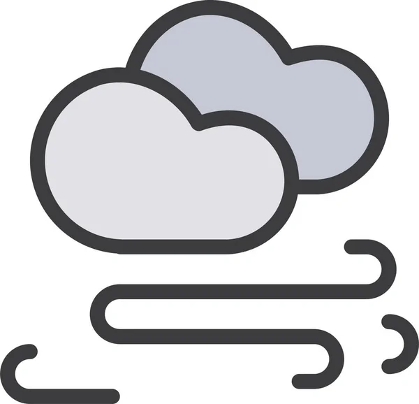 Nube Nubes Icono Pronóstico Estilo Filledoutline — Archivo Imágenes Vectoriales