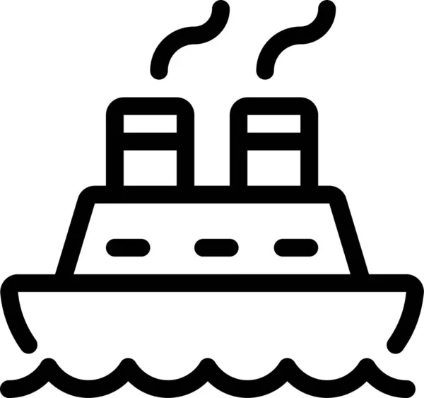 Boat Ocean Sea Icon Outline Style — Stock Vector