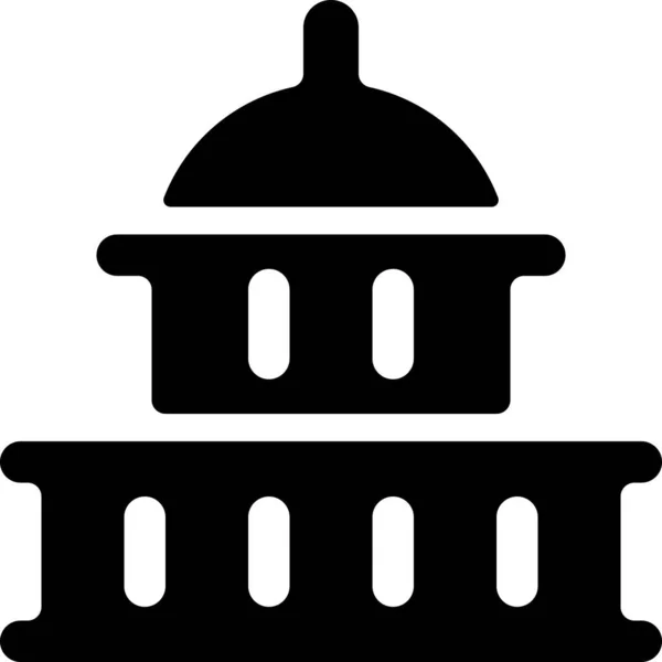 Capitolio Estado Icono Oficial Estilo Sólido — Vector de stock
