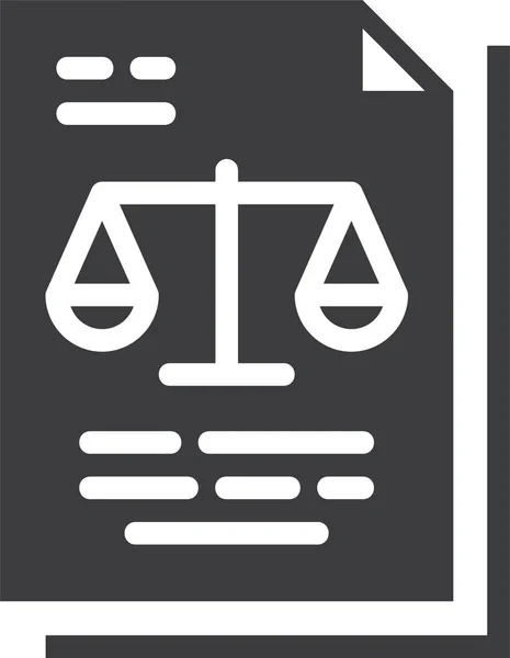 Ikona Wyroku Dokumentu Sądowego Solidnym Stylu — Wektor stockowy