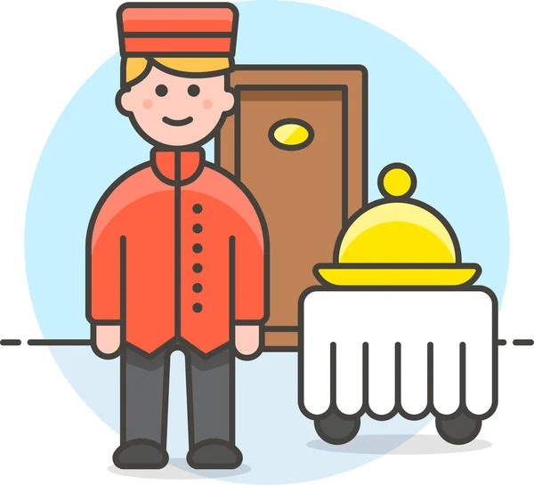 Bellboy Check Dining Icon Tourismhotelshospitality Category — Stock Vector