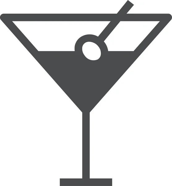 Glass Martini Alcohol Icon Solid Style — Stock Vector