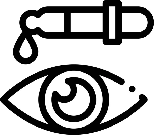Hastane Sağlık Kategorisinde Göz Damlası Simgesini Bırakın — Stok Vektör