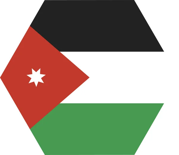 País Bandeira Jordan Ícone Estilo Plano — Vetor de Stock