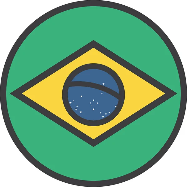 Brasil Brasileño País Icono Estilo Filledoutline — Archivo Imágenes Vectoriales