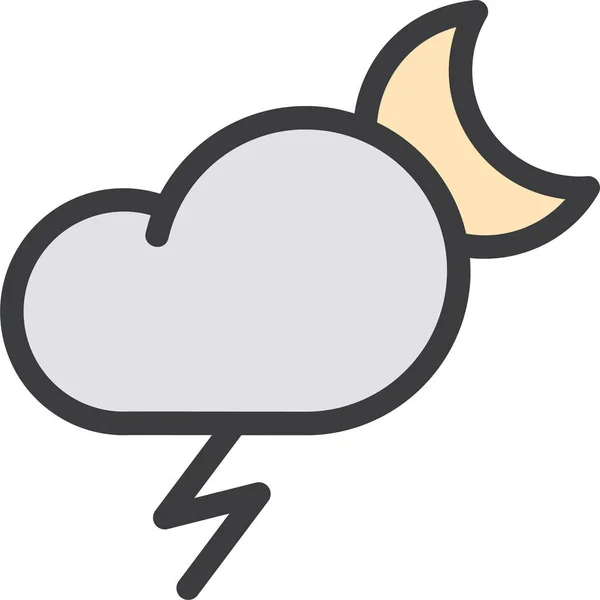 云彩预报闪电图标的轮廓样式 — 图库矢量图片