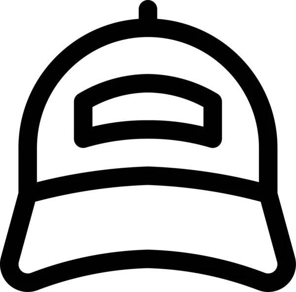 Chapeau Arrière Icône Chapeau Dans Style Contour — Image vectorielle