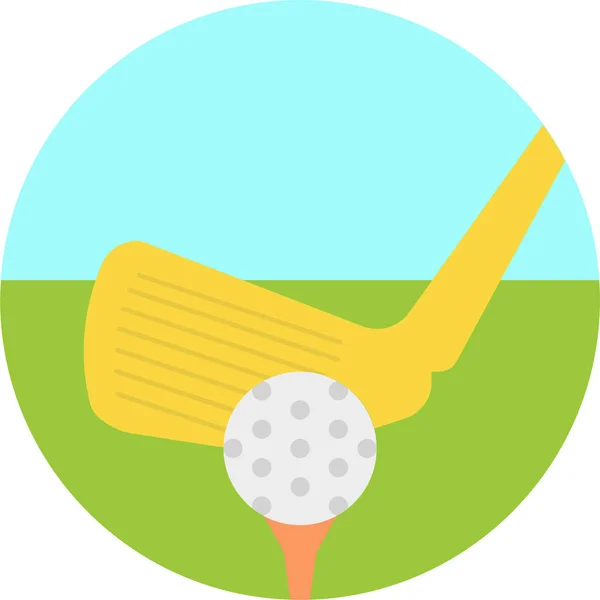 Ícone Bola Golfe Clube Estilo Plano —  Vetores de Stock