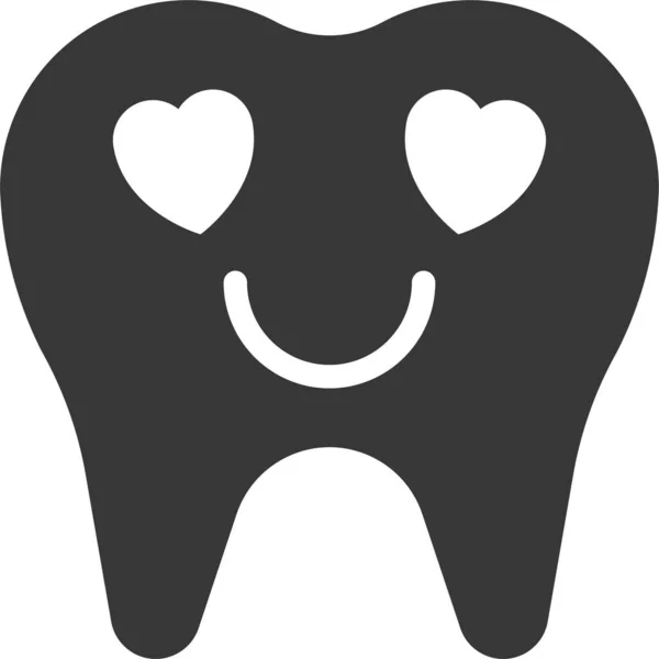 Ícone Emoticon Emoji Dental Estilo Sólido —  Vetores de Stock