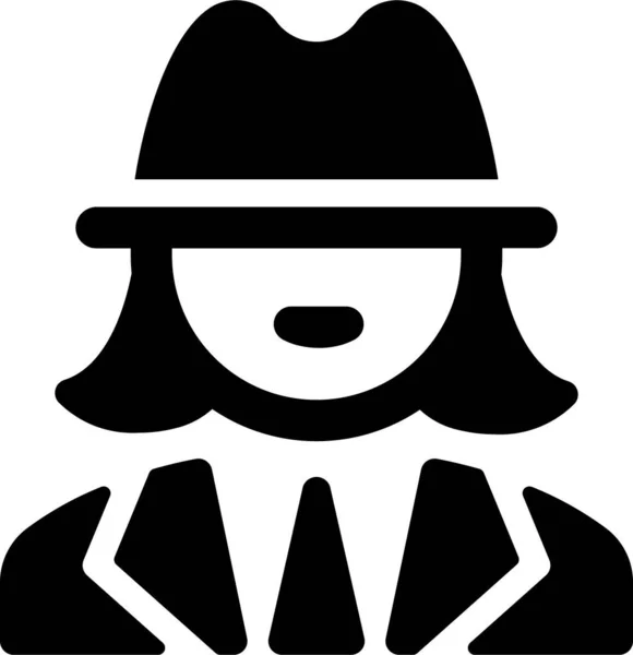 Human Undercover Police Icon Solid Style — Stock Vector