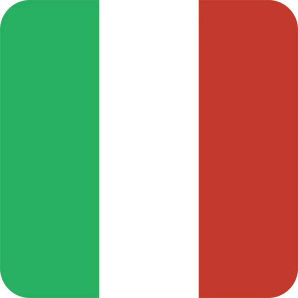 Італійська Ікона Прапора Плоскому Стилі — стоковий вектор