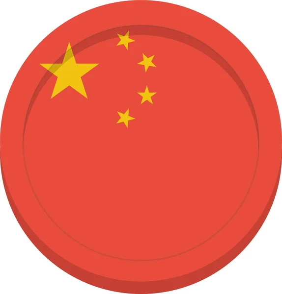 Chine Icône Drapeau Chinois Dans Style Plat — Image vectorielle