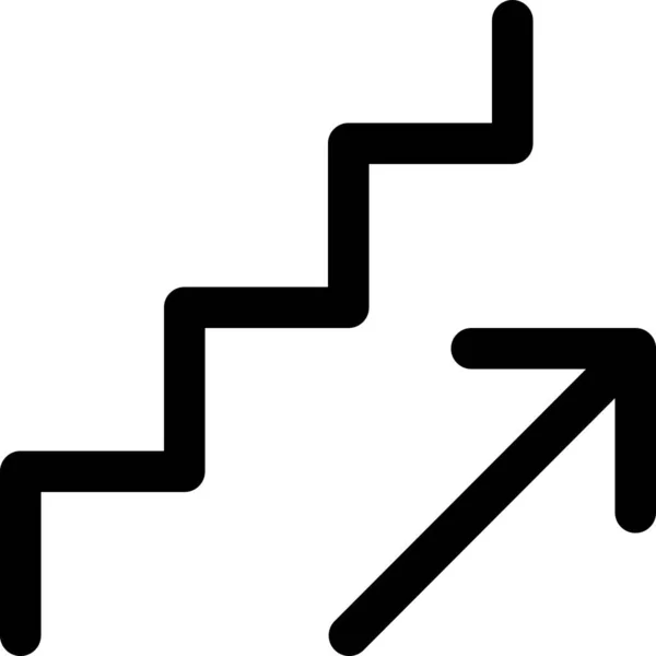 Escaliers Monter Icône Flèche Dans Style Contour — Image vectorielle