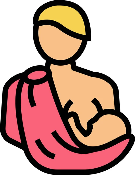 Μητέρα Σίτιση Νεογέννητο Εικονίδιο Filledskip Στυλ — Διανυσματικό Αρχείο
