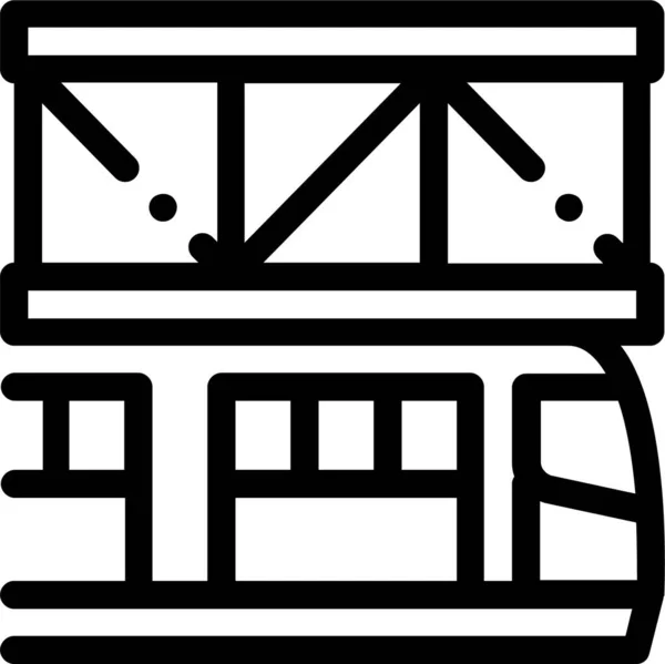 Openbare Spoorschorsingspictogram Contourstijl — Stockvector