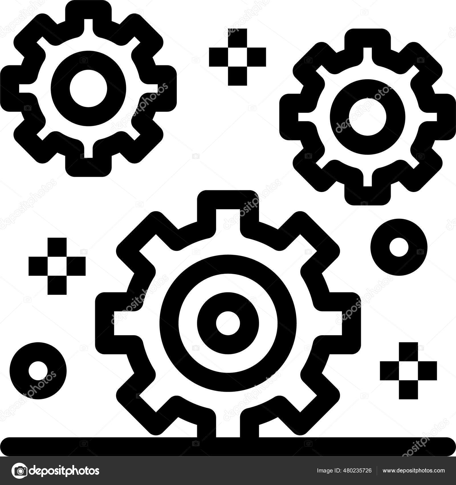 Cog Gear Icon Vektor Flaches Zeichen Isoliert Auf Weiß Stock Vektor Art und  mehr Bilder von Zahnrad - iStock