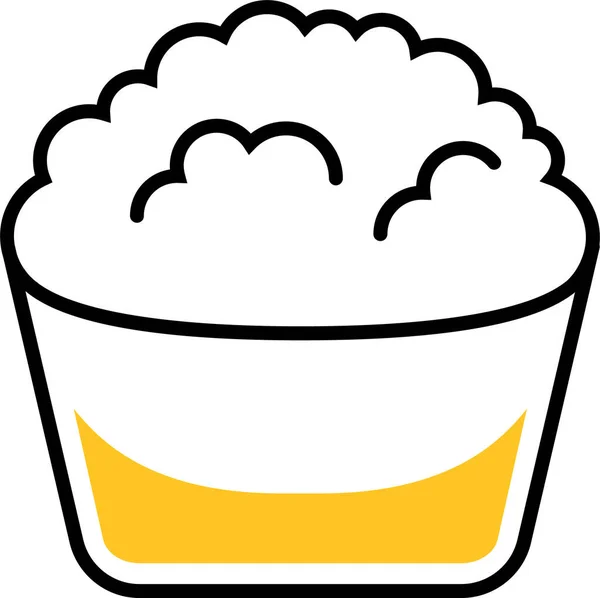 Popcorn Mozi Élelmiszer Ikon — Stock Vector