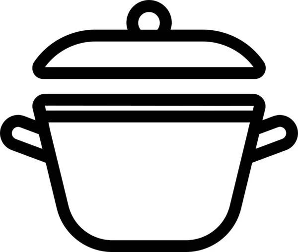 烹调食物家庭图标的轮廓风格 — 图库矢量图片