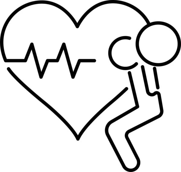 Atan Kalp Kişi Simgesi — Stok Vektör