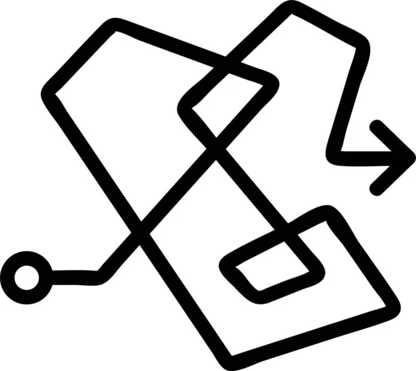 Pijl Chaos Ingewikkeld Pictogram — Stockvector