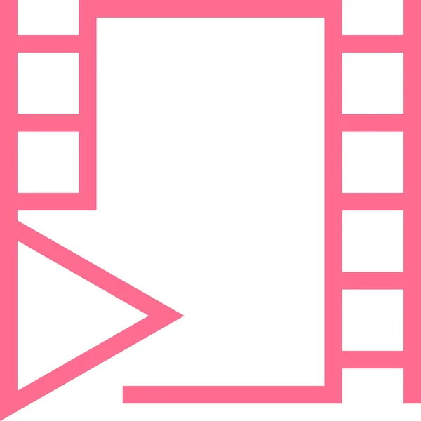 Icône Film Fichier Cinéma Dans Style Contour — Image vectorielle