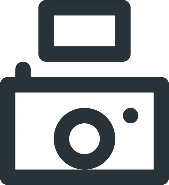Camera Apparaat Flash Icoon Omtrek Stijl — Stockvector