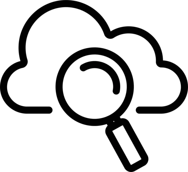 Ikona Internetu Chmurze Komputera Stylu Zarysu — Wektor stockowy