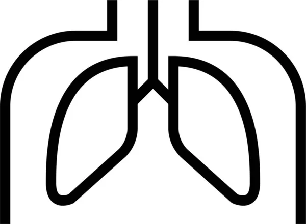 Krankheit Menschliche Lungen Ikone Umrissen — Stockvektor