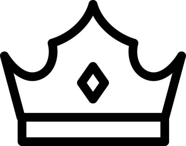 Kontur Krona Kung Ikon — Stock vektor
