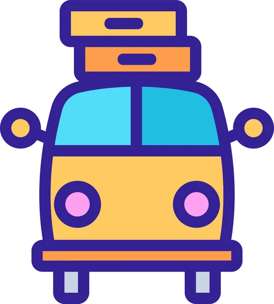 Bus Icono Cargado Frontal — Vector de stock