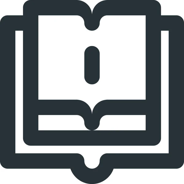 Buch College Bibliothek Ikone Solidem Stil — Stockvektor