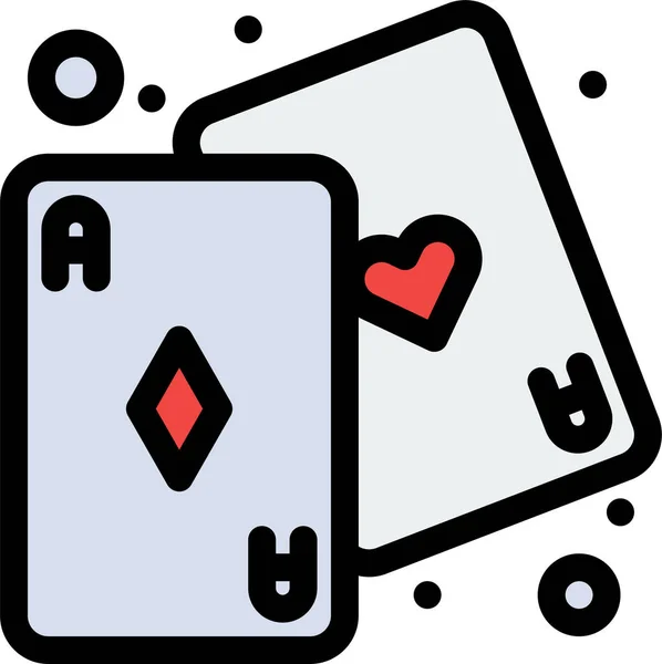 ゲームゲームカテゴリのカード楽しいゲームアイコン — ストックベクタ