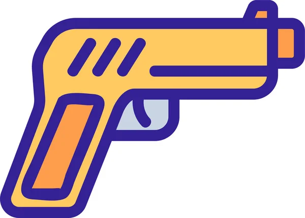 Contour Criminal Gun Icon Categoría Aplicación Ley — Archivo Imágenes Vectoriales