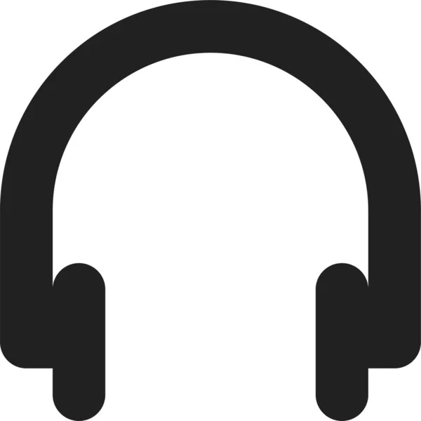 Kulaklıklar Ses Müzik Simgesini Ana Hatlarıyla Özetliyor — Stok Vektör