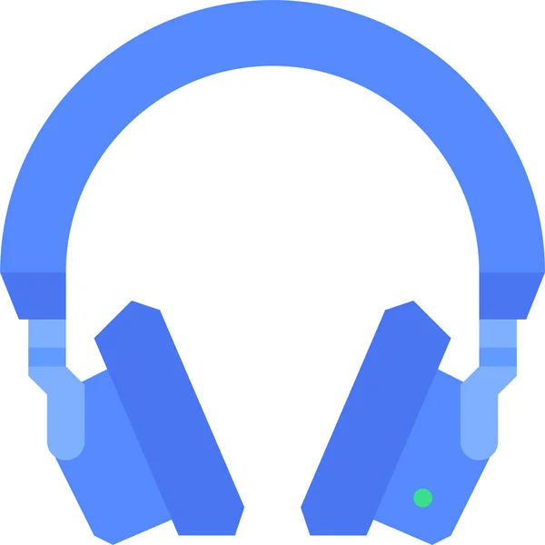 Headphone Listening Music Icon Flat Style — Stock Vector