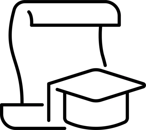 Ikona Rękopisu Edukacji Dyplomowej — Wektor stockowy