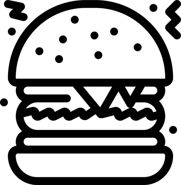 Ikona Fast Food Burger Kategorii Napoje Spożywcze — Wektor stockowy