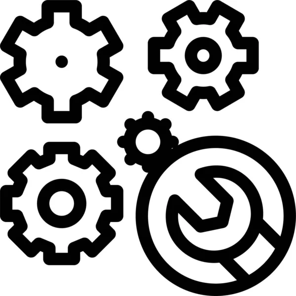 Display Versnellingen Instrument Pictogram — Stockvector