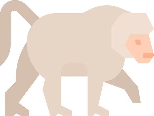 Animal Babuino Icono Vida Silvestre Estilo Plano — Vector de stock