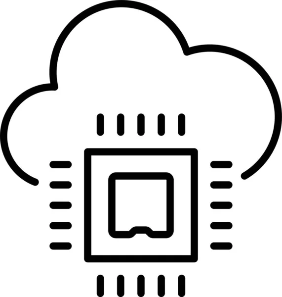 Cloud Computer Intelligence Icon — Stock Vector