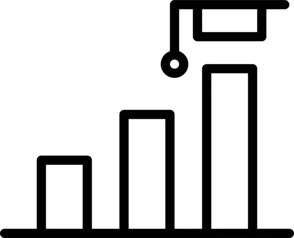 Afstuderen Podium Pictogram Grote Lijnen — Stockvector