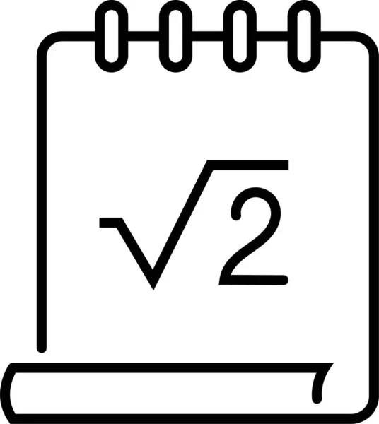 Arithmetics Math Notebook Icon — Stock Vector