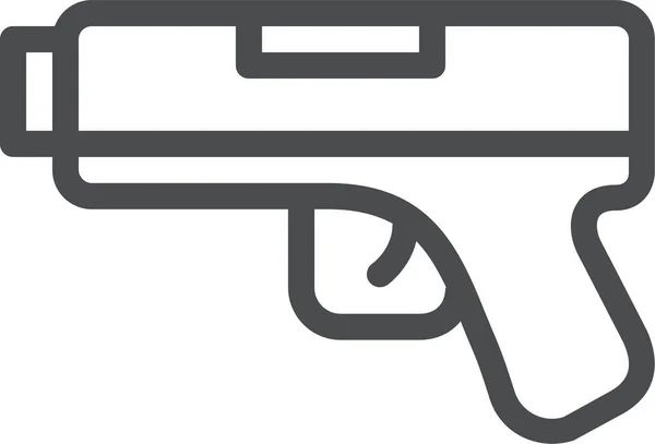 Gun Handgun Hunting Icon Outline Style — Stock Vector