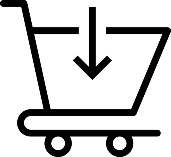 Comprar Icono Comercio Carrito Estilo Esquema — Archivo Imágenes Vectoriales