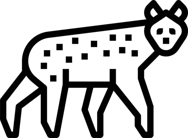 Икона Дикой Природы Гиены Животных Стиле Наброска — стоковый вектор