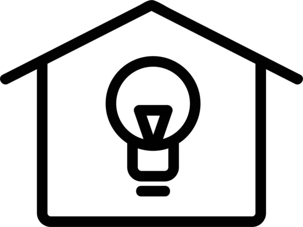 Building Contour Home Icon Outline Style — Stock Vector