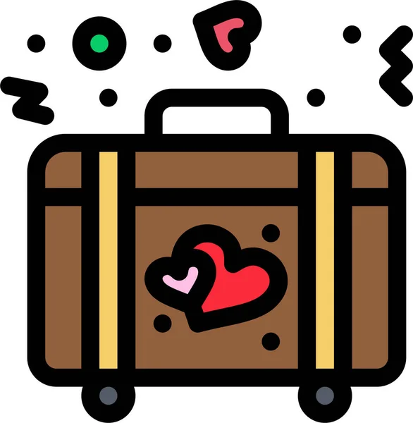 Maletín Corazón Amor Icono Categoría Loveromance — Vector de stock